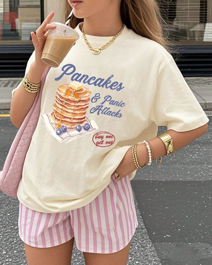 Pancakes & Panic Attacks Oversized T-Shirt