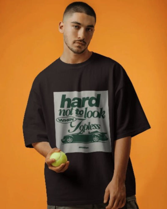 Hard not to look Topless Unisex Oversized T-Shirt